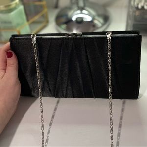 FORMAL SATIN BLACK CLUTCH